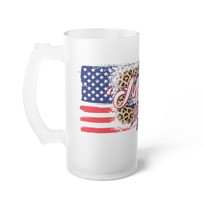 Merica Beer Mug - Frosted 16oz Glass Beer Mug