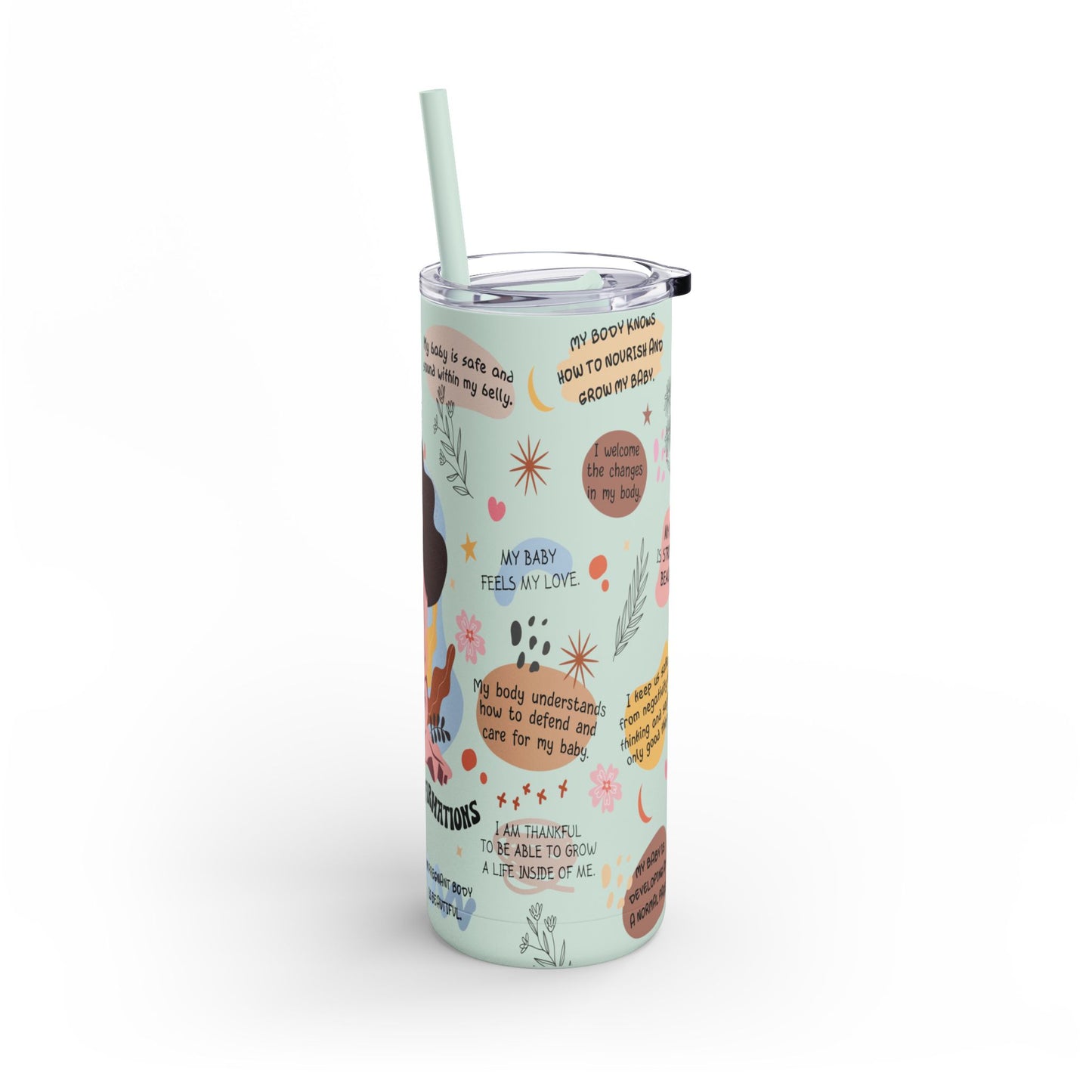 Pregnancy Affirmation Skinny Matte Tumbler 20oz