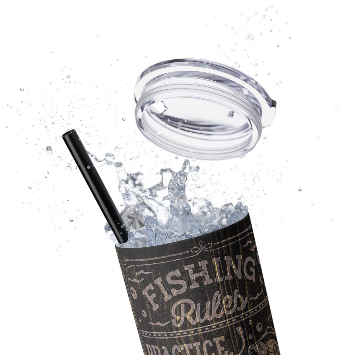 Fishing Rules - 20 oz Skinny Tumbler with Straw