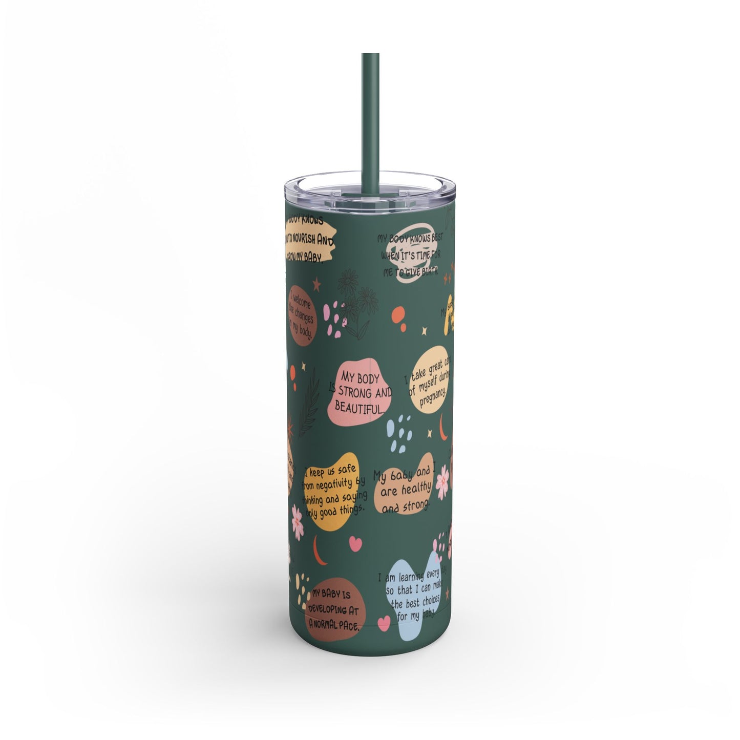 Pregnancy Affirmation Skinny Matte Tumbler 20oz