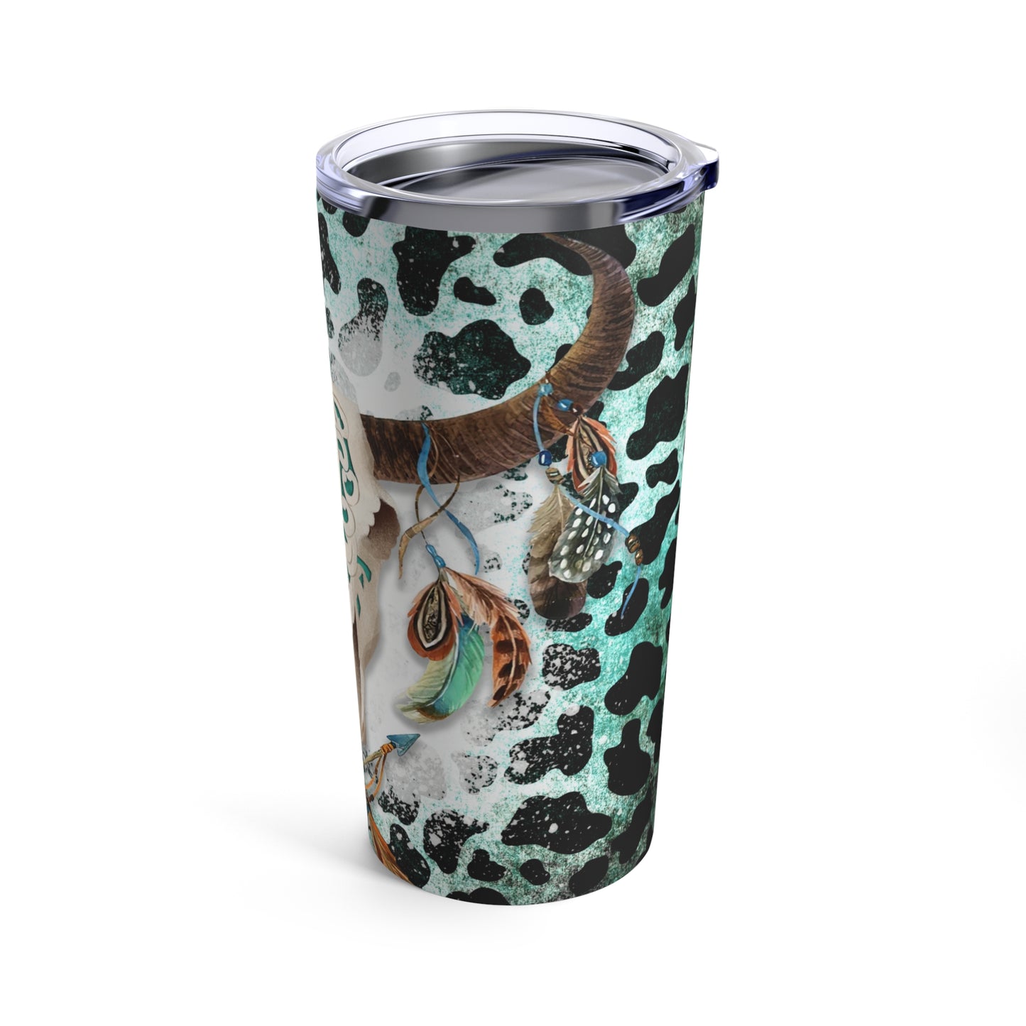 Cow Print, Boho Cow Print, 20oz Tumbler, Longhorn, Texas Longhorn Skull, Cow Boho Print, Boho