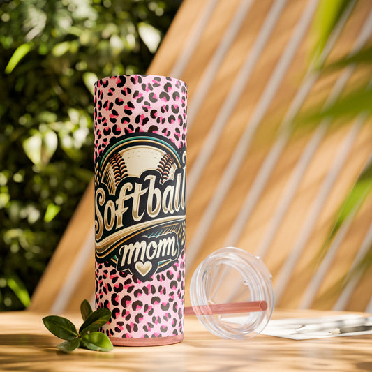 Softball Mom - Skinny 20 oz Tumbler with Straw