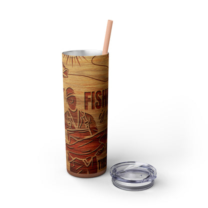 Fishing Is My Therapy - 20oz Skinny Tumbler with Straw