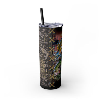 Fishing Rules - 20 oz Skinny Tumbler with Straw