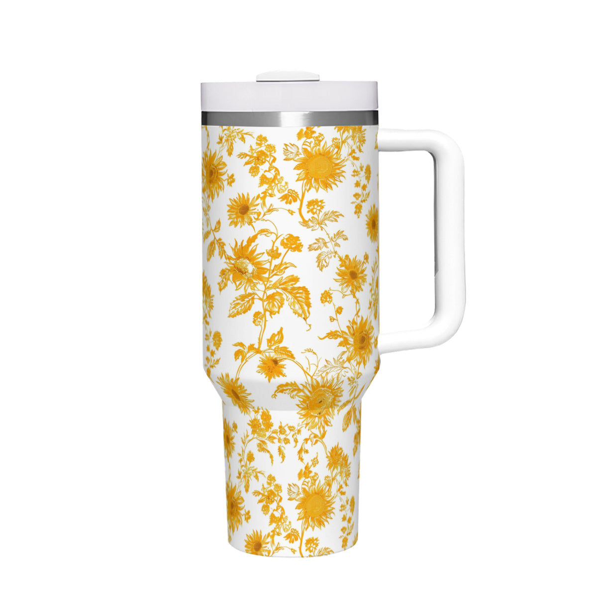 Sunflower 40oz Tumbler with Handle | Stainless Steel Insulated Cup | BPA-Free