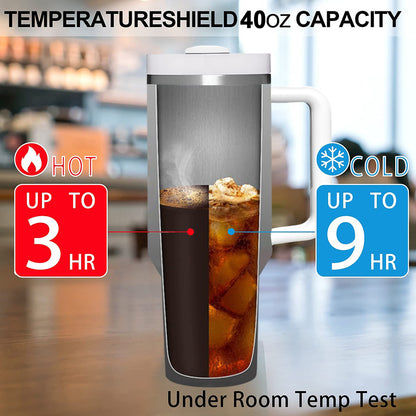 Sunflower 40oz Tumbler with Handle | Stainless Steel Insulated Cup | BPA-Free