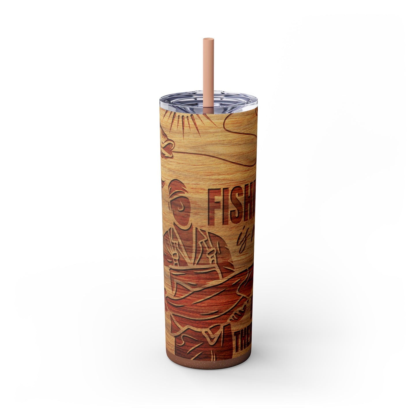 Fishing Is My Therapy - 20oz Skinny Tumbler with Straw