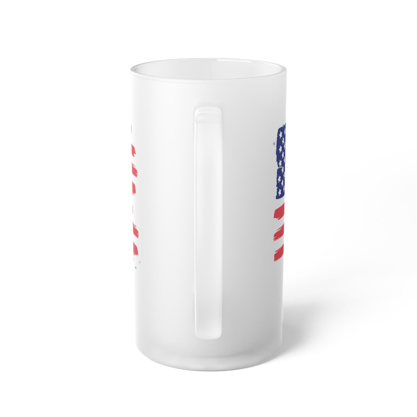 Merica Beer Mug - Frosted 16oz Glass Beer Mug