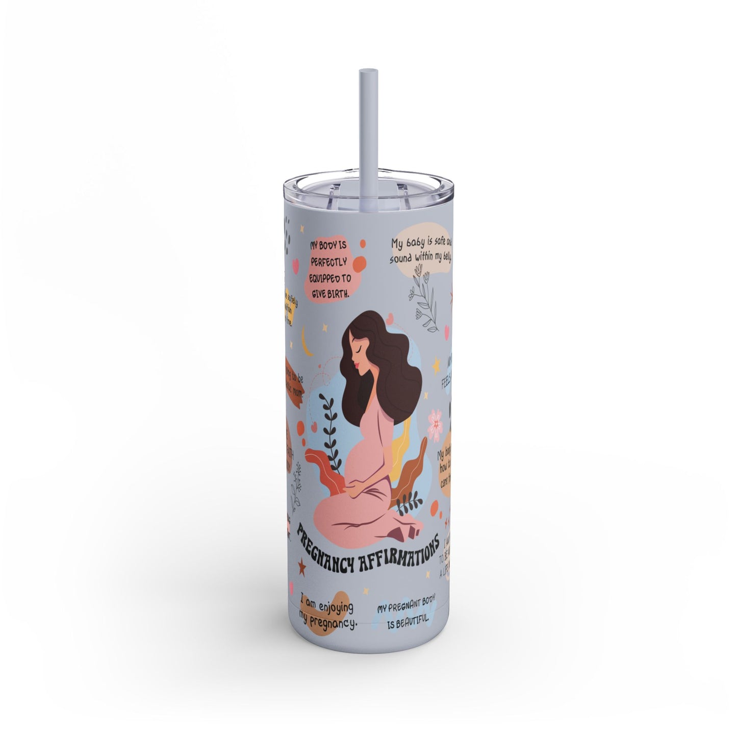 Pregnancy Affirmation Skinny Matte Tumbler 20oz