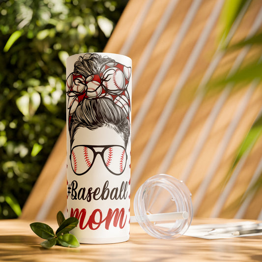 Baseball Mom - Skinny 20oz Tumbler with Straw