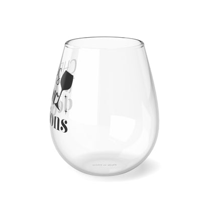 Stemless Wine Glass, Cheers to Pour Decisions, Glass, 11.75oz Stemless, Funny Quote Wine Glass