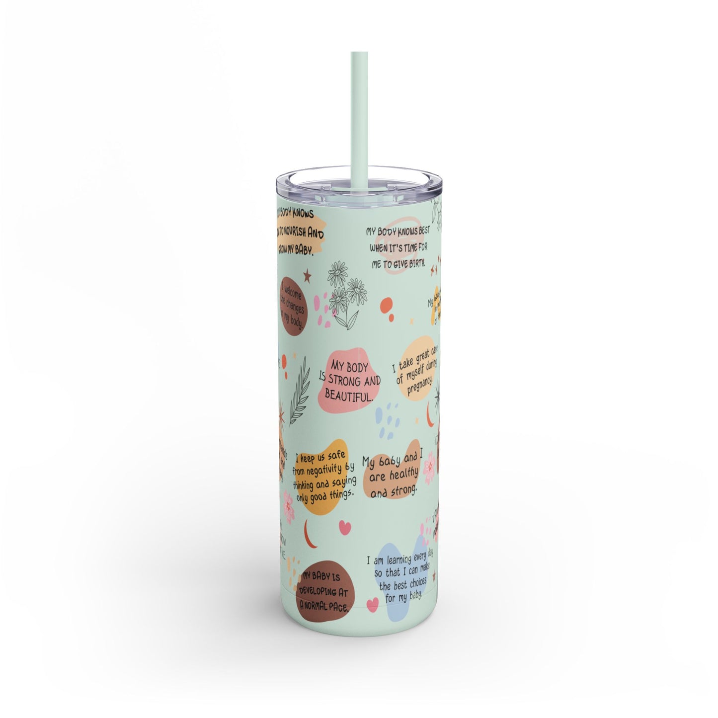 Pregnancy Affirmation Skinny Matte Tumbler 20oz