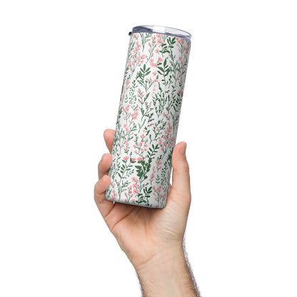 Green and Pink Floral - 20oz Stainless Steel Tumbler