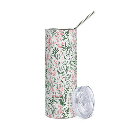 Green and Pink Floral - 20oz Stainless Steel Tumbler