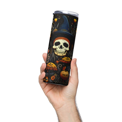 Witch Tumbler Featuring Sunflowers and Pumpkins 20oz Stainless steel tumbler