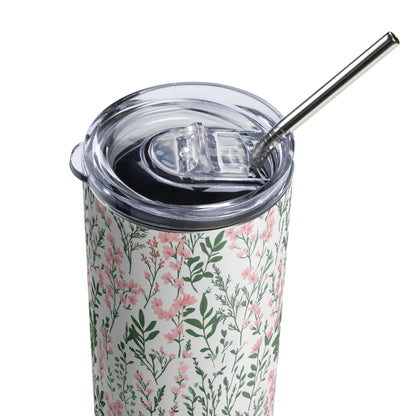 Green and Pink Floral - 20oz Stainless Steel Tumbler